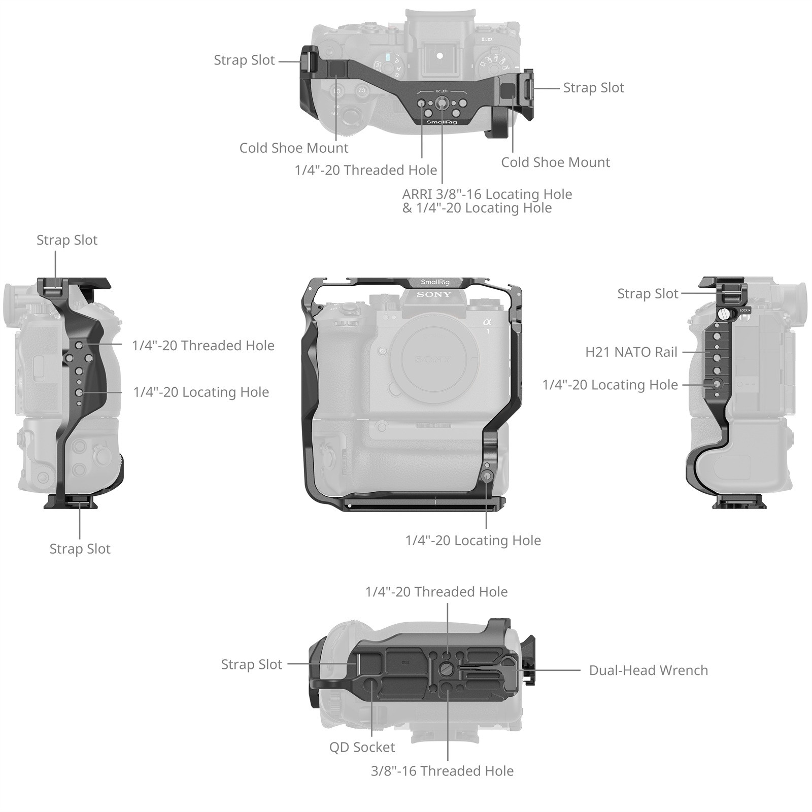 SmallRig Cage for Alpha 1 II & Alpha 9 III with Vertical Grip VG-C5 5908