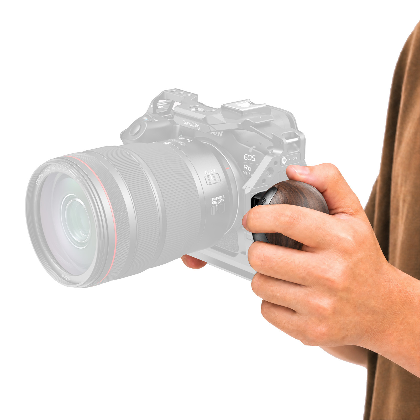 SmallRig mini Wooden Side Handle with 1/4''-20 Locating Screw 5926