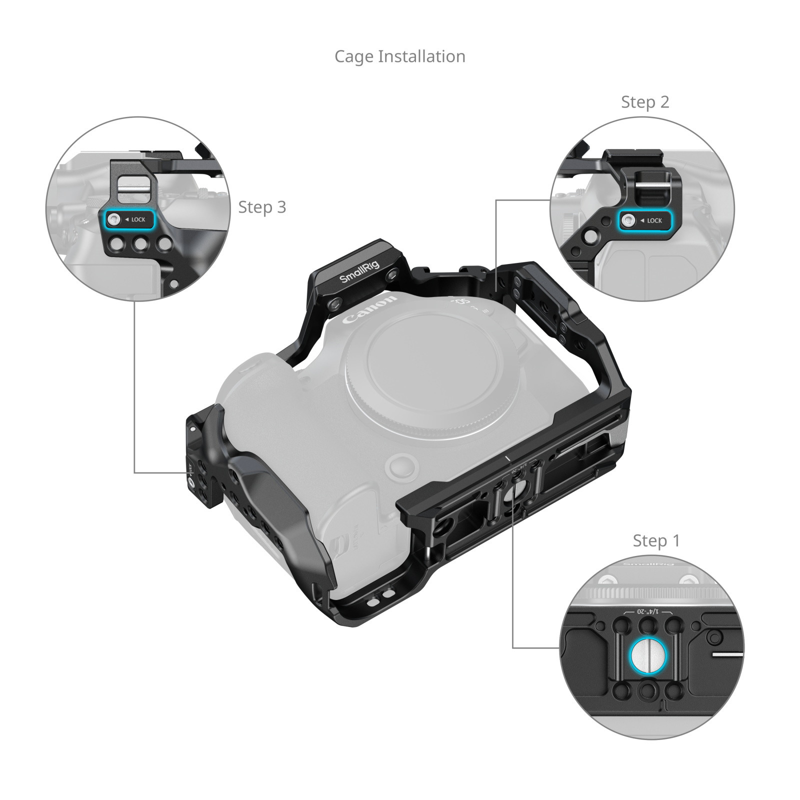 SmallRig "HawkLock" Quick Release Cage for Canon EOS R6 Mark III / R6 Mark II 5954