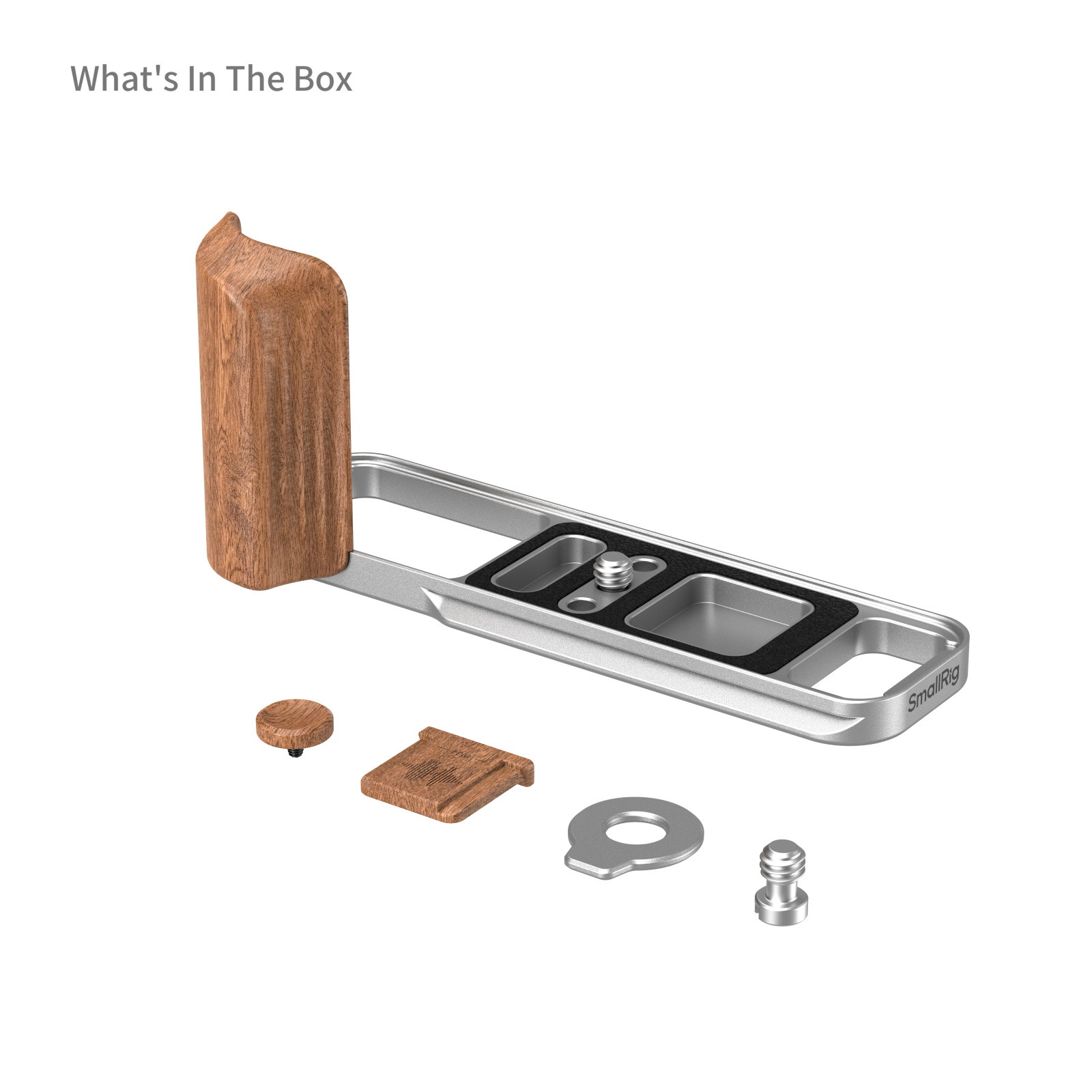 SmallRig L-Shaped Mount Plate with Wooden Handle for FUJIFILM X-E5 (Rosewood, Silver) 5984