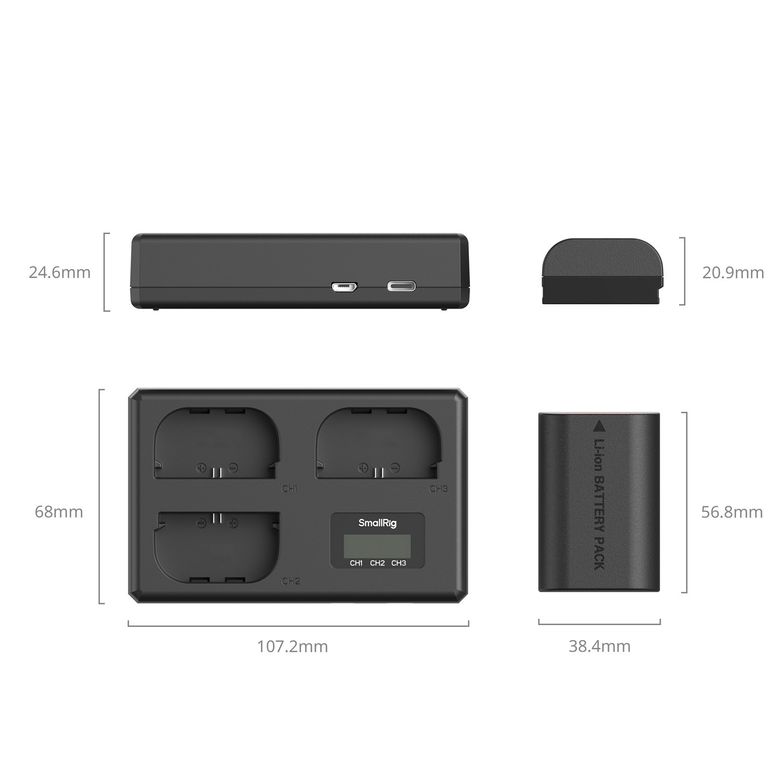 SmallRig Triple Camera Battery & Charger Kit for Canon LP-E6NH 6017