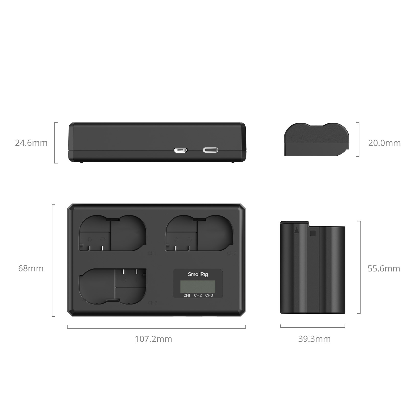 SmallRig Triple Camera Battery & Charger Kit for Nikon EN-EL15c 6018