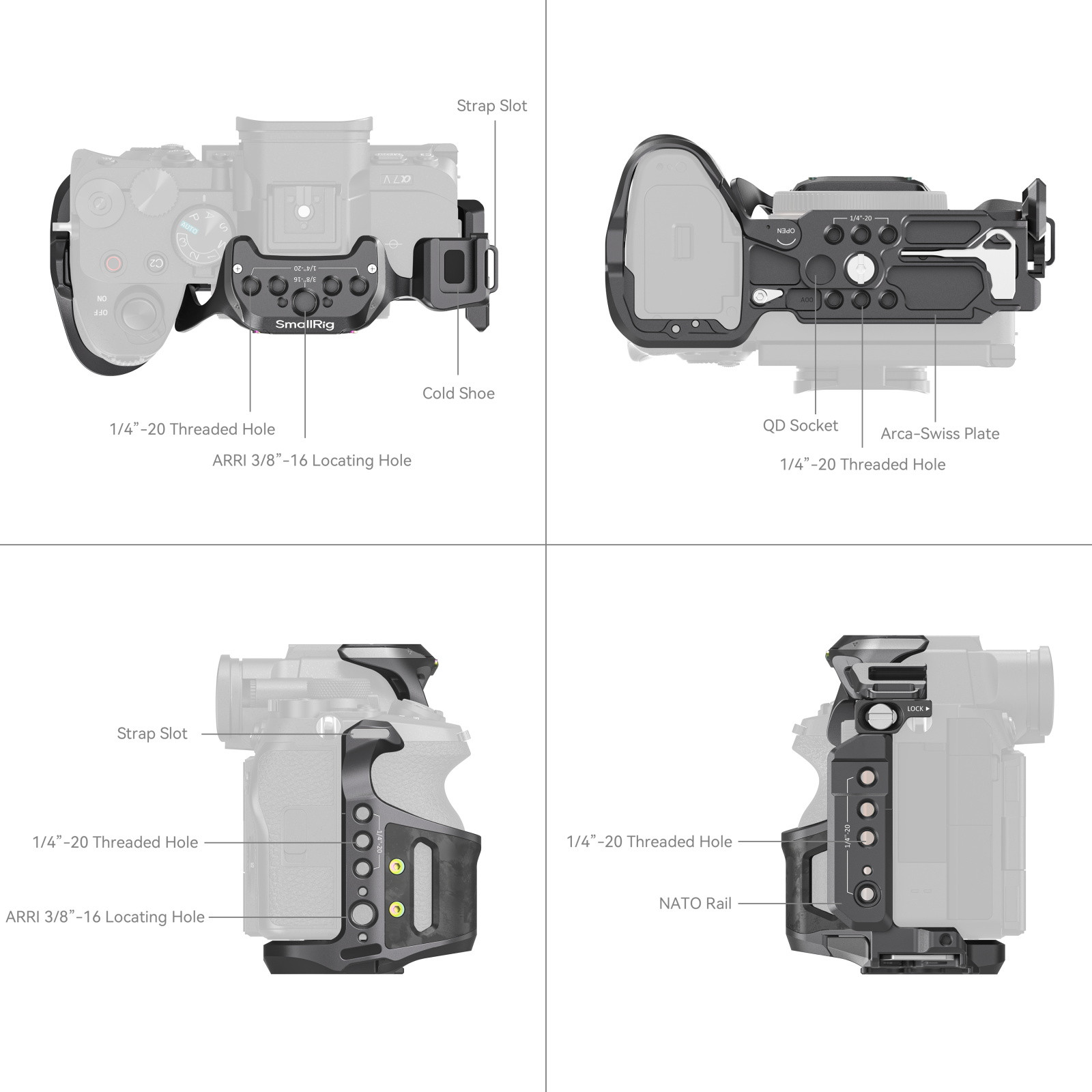 SmallRig "Rhinoceros" Cage for Sony Alpha 7 V / 7R V / 7 IV 6029