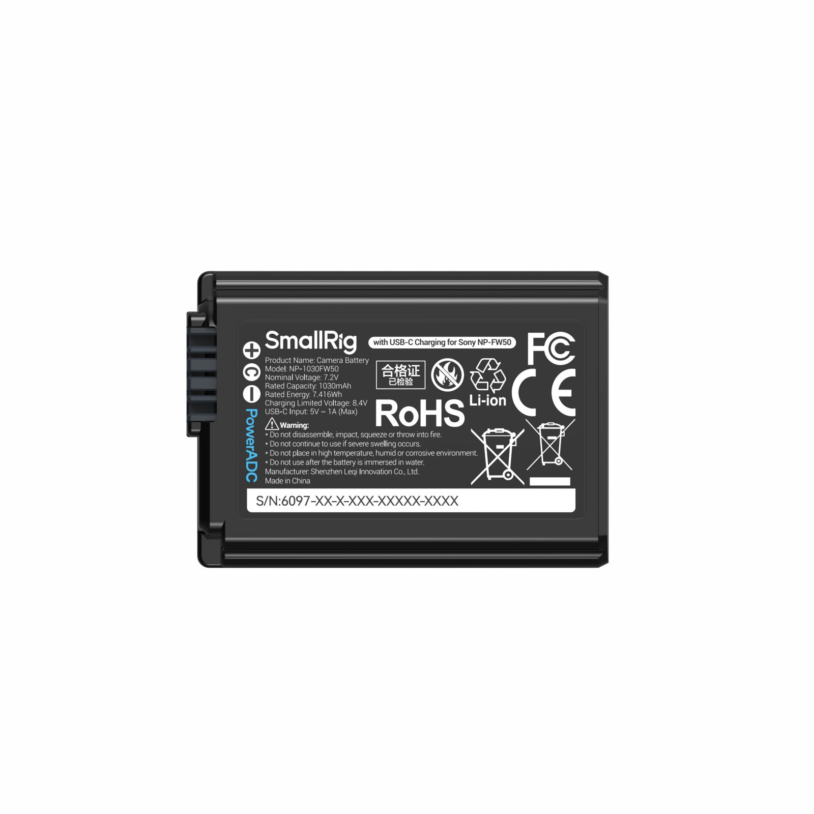 SmallRig Camera Battery with USB-C Charging for Sony NP-FW50 6097