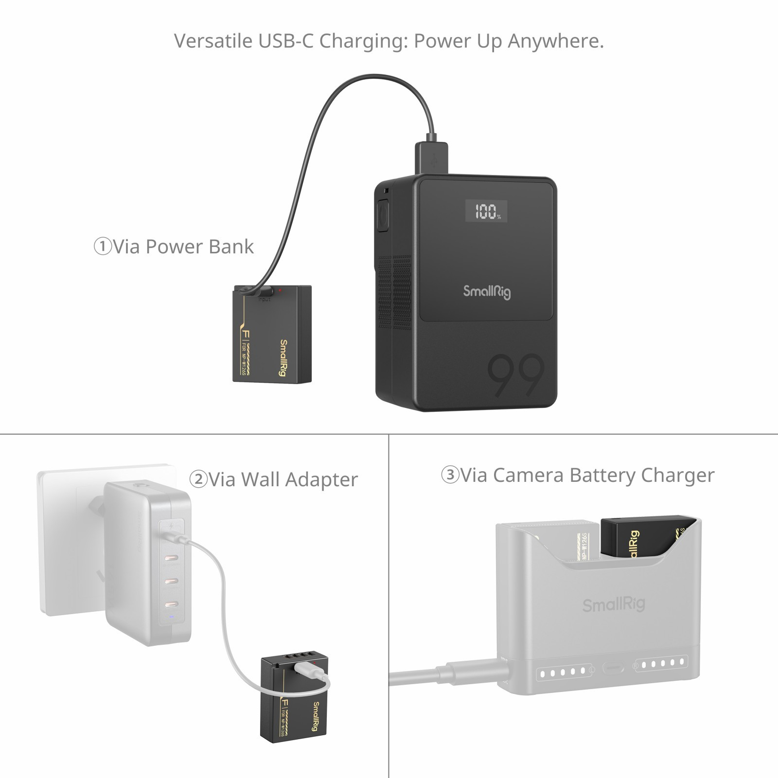 SmallRig Camera Battery with USB-C Charging for FUJIFILM NP-W126S 6099