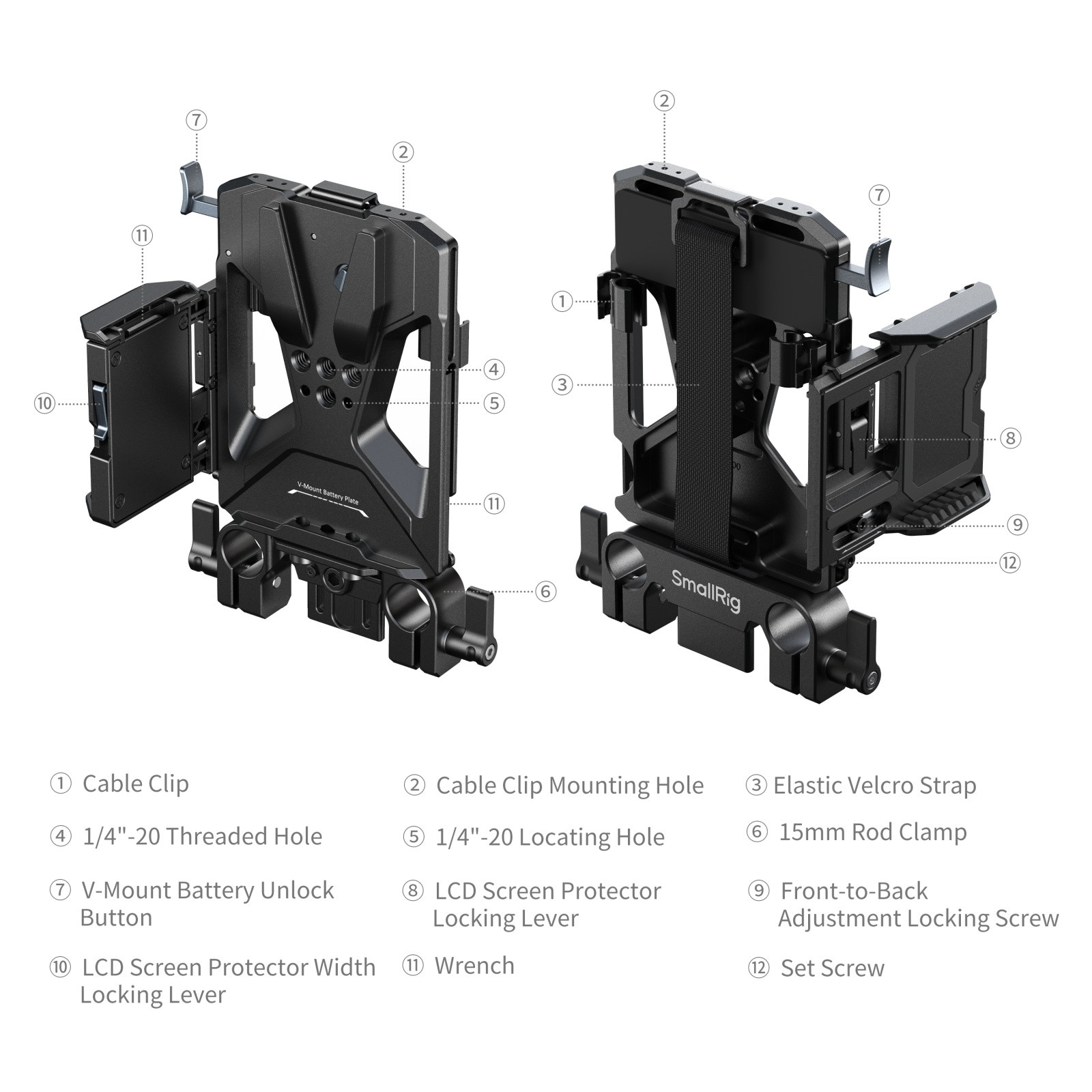SmallRig V-Mount Battery Mount Plate Kit for 15mm LWS Rods 6117
