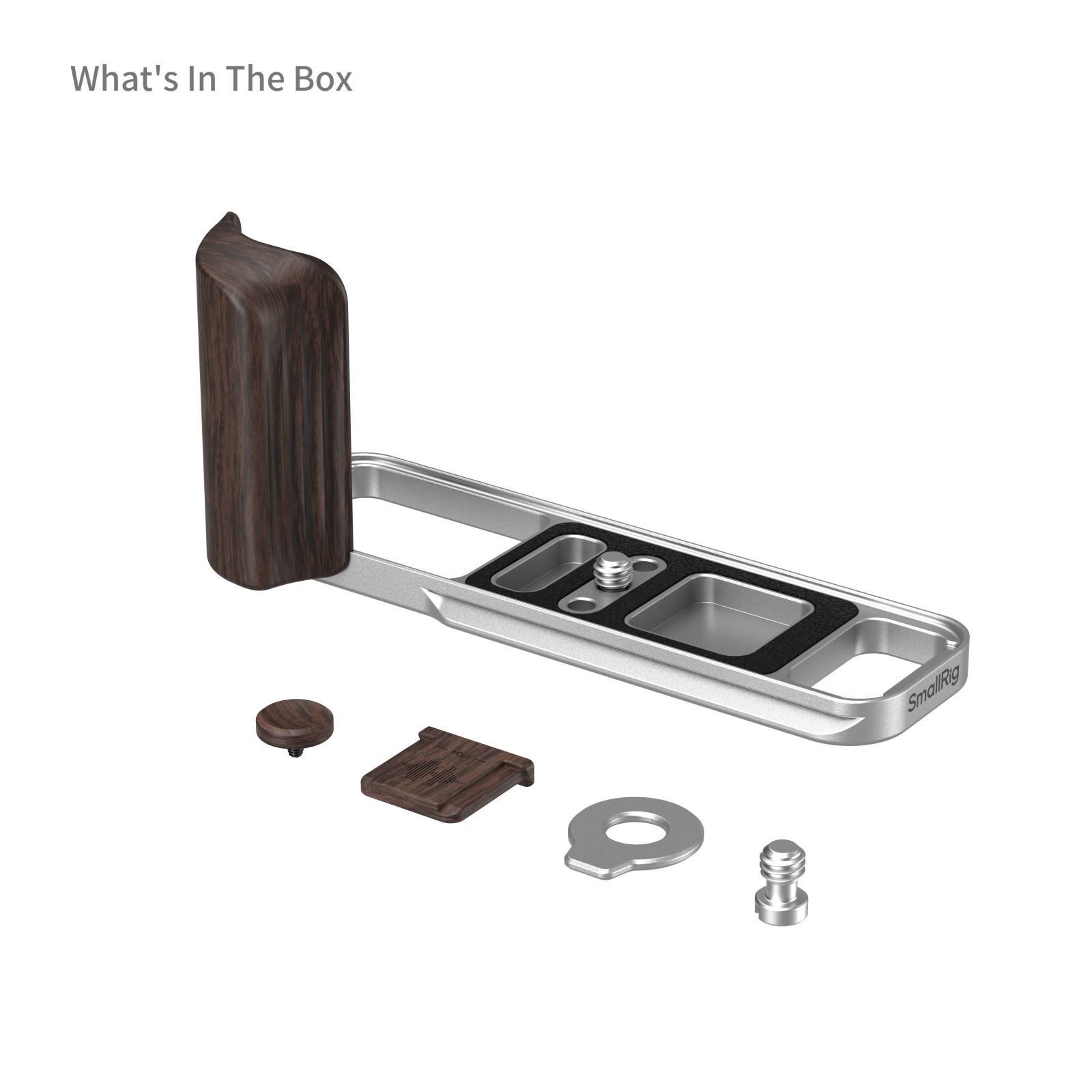 SmallRig L-Shaped Mount Plate with Wooden Handle for FUJIFILM X-E5 (Ebony, Silver) 6236