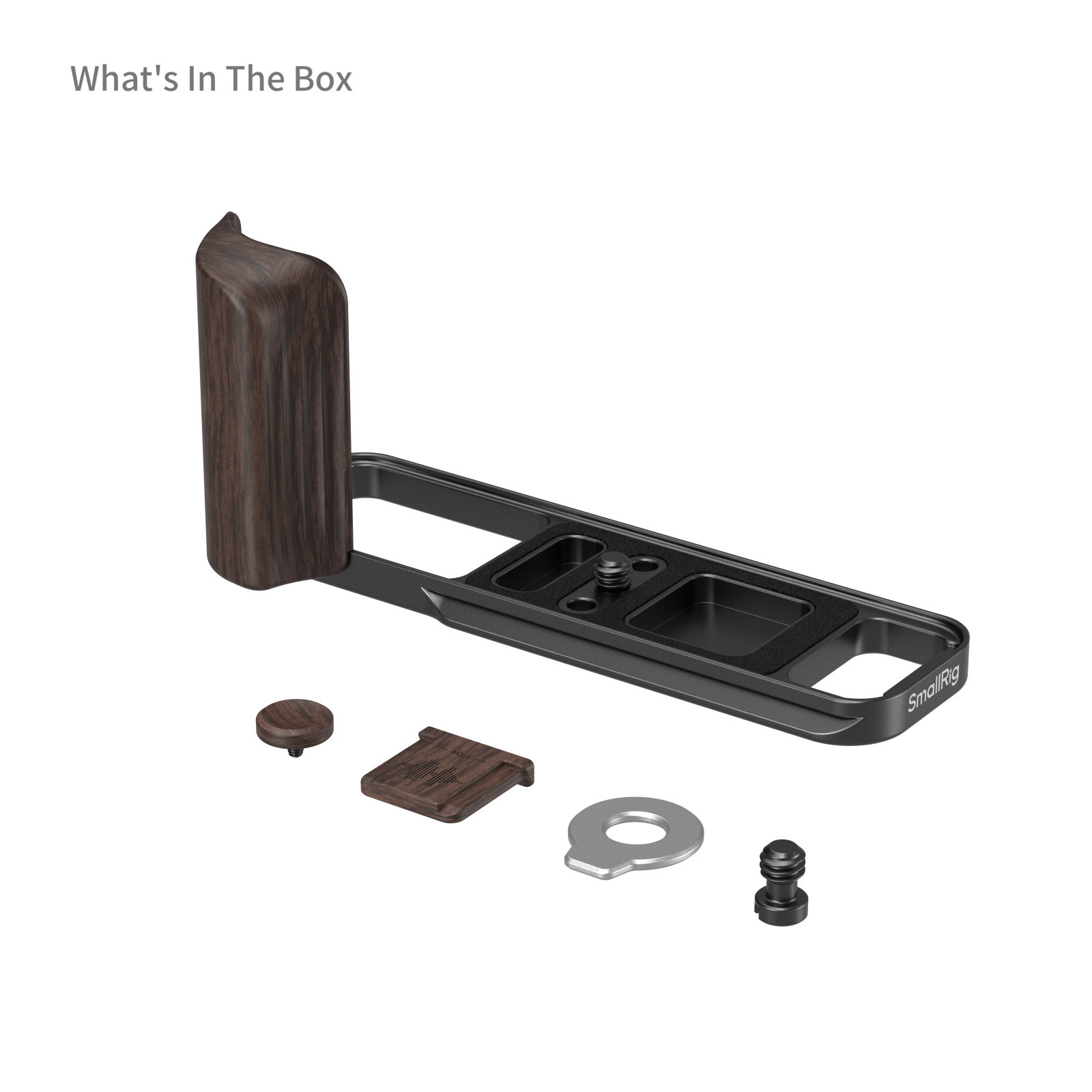 SmallRig L-Shaped Mount Plate with Wooden Handle for FUJIFILM X-E5 (Ebony, Black) 6237