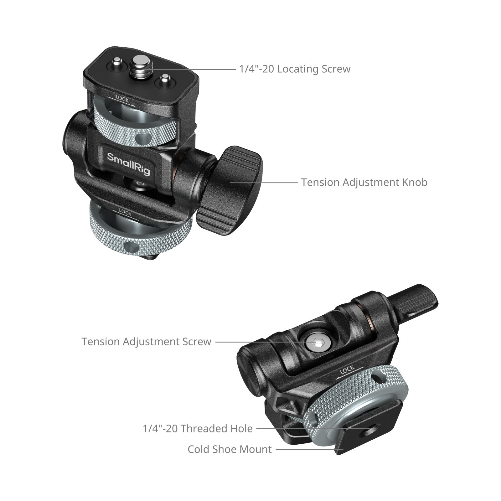 SmallRig Monitor Support for Horizontal & Vertical Shooting with Cold Shoe Mount 6313