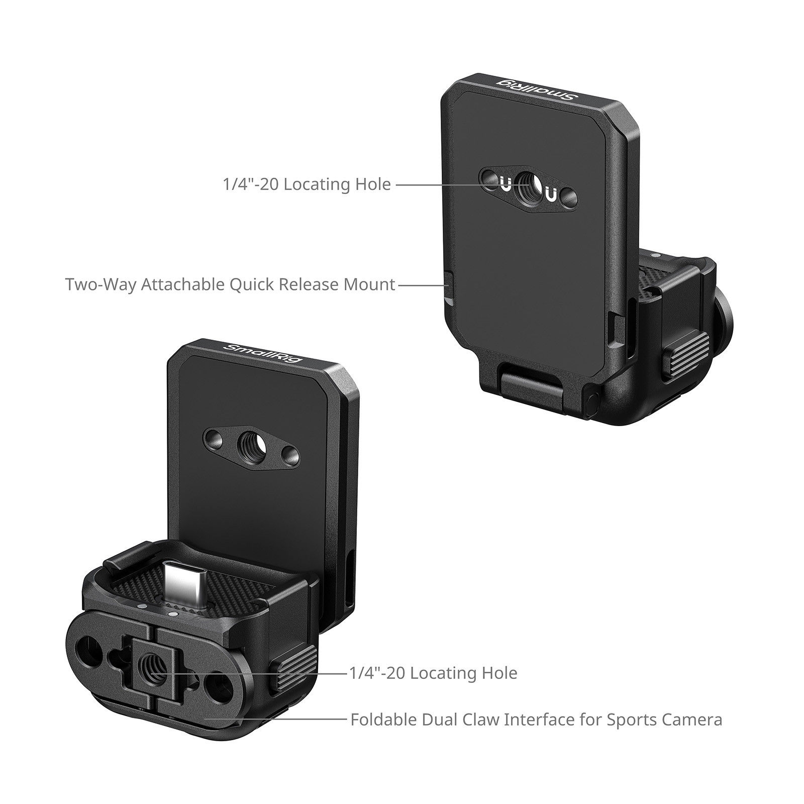 SmallRig Attachable Quick Release Backplate Mount Support with USB-C Port for DJI Osmo Pocket 4 / 3 6359