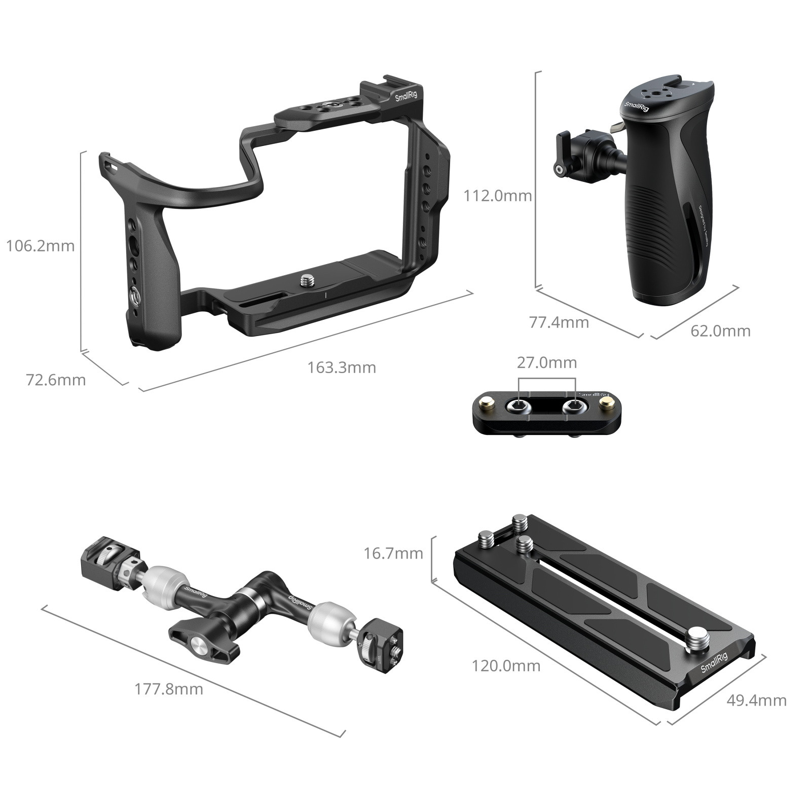SmallRig "HawkLock" Quick Release Vertical Shooting Cage Kit for Canon EOS R6 V 6382