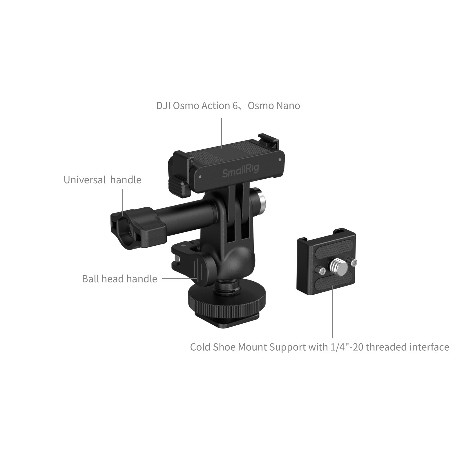 SmallRig Quick Release Adapter Kit with Cold Shoe Mount and mini Ball Head 6396