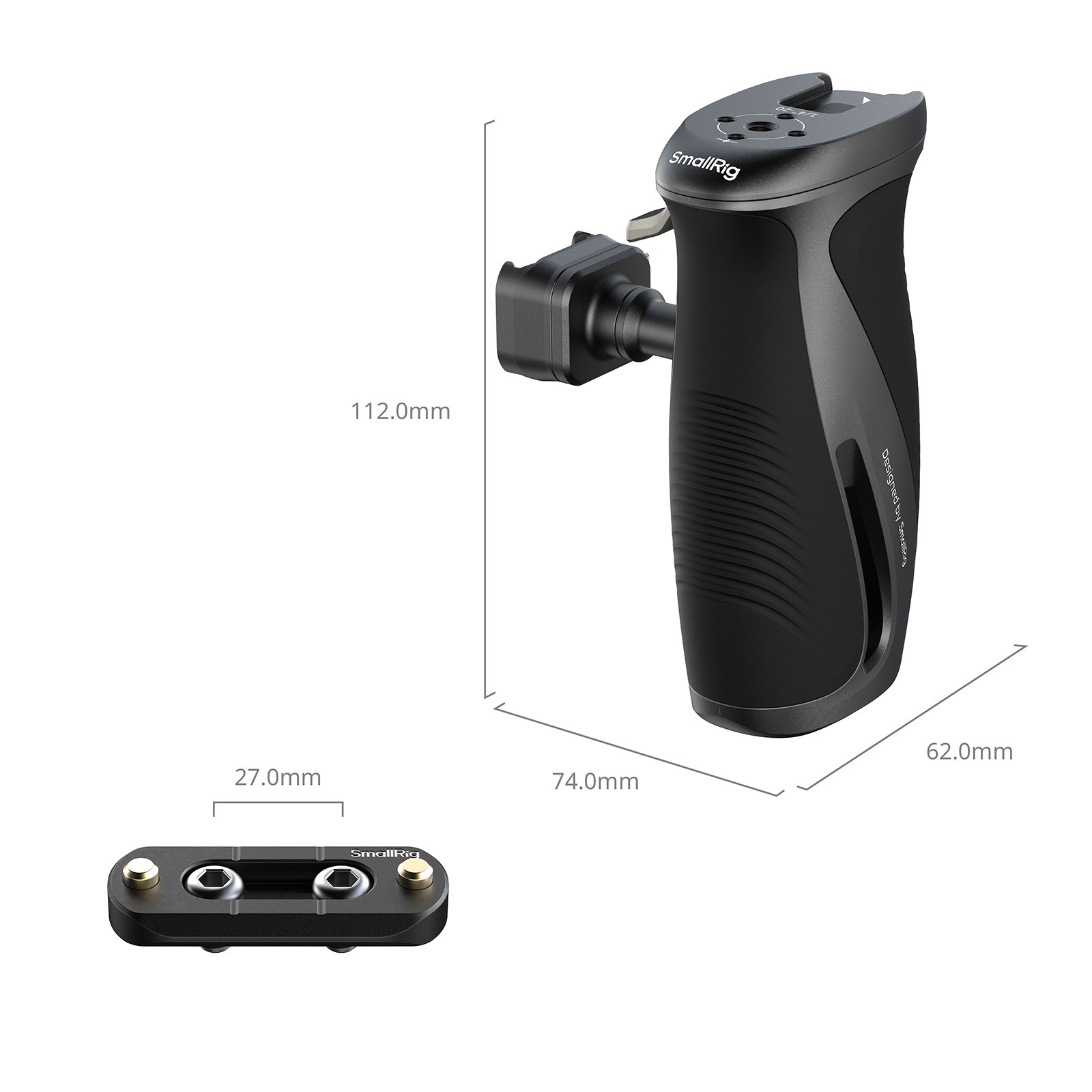 SmallRig Rotating Side Handle with "HawkLock" H21 Quick Release NATO Clamp 6405