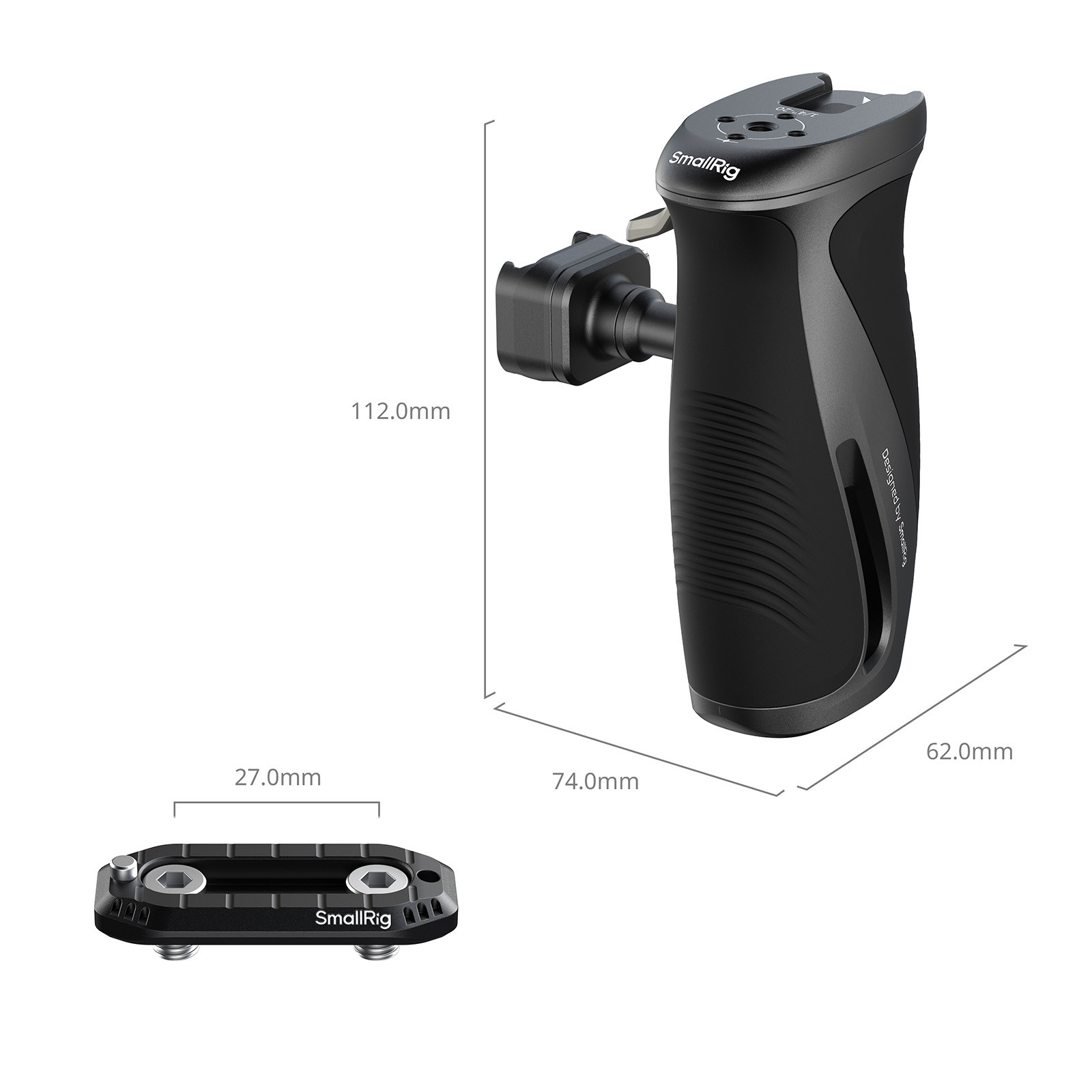 SmallRig Rotating Side Handle with "HawkLock" H21 Quick Release NATO Clamp 6405