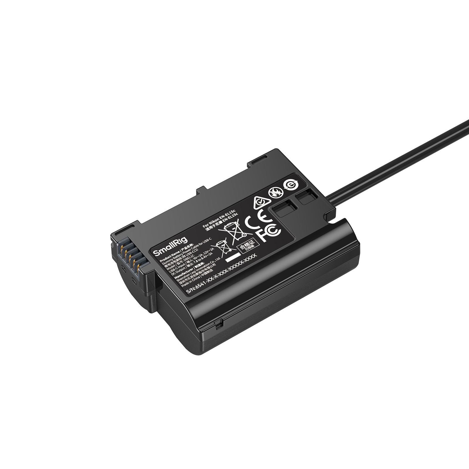 SmallRig Dummy Battery Power Cable for USB-C for Nikon EN-EL15c 6541
