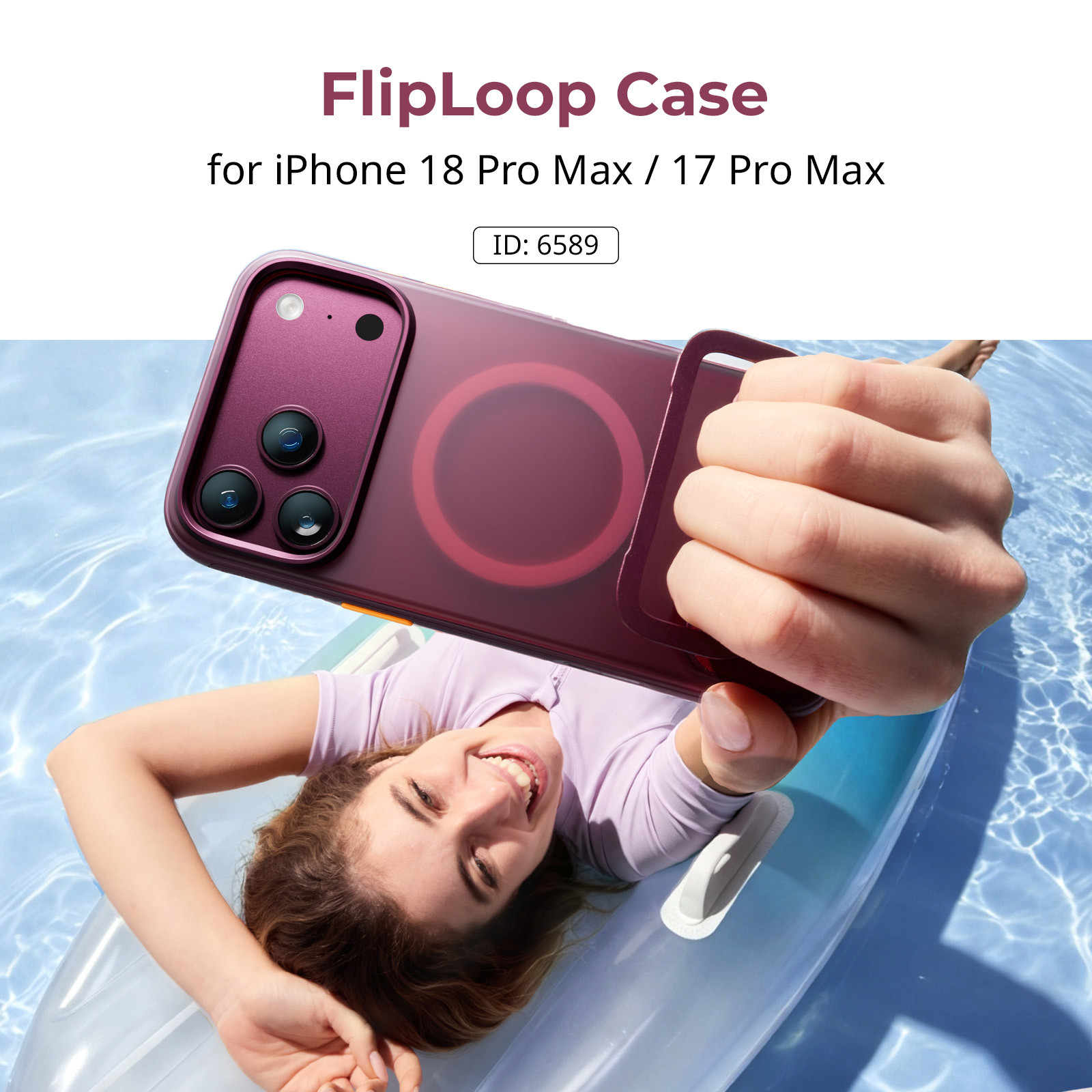 SmallRig FlipLoop Case for iPhone 18 Pro Max / 17 Pro Max (Dark Cherry) 6589