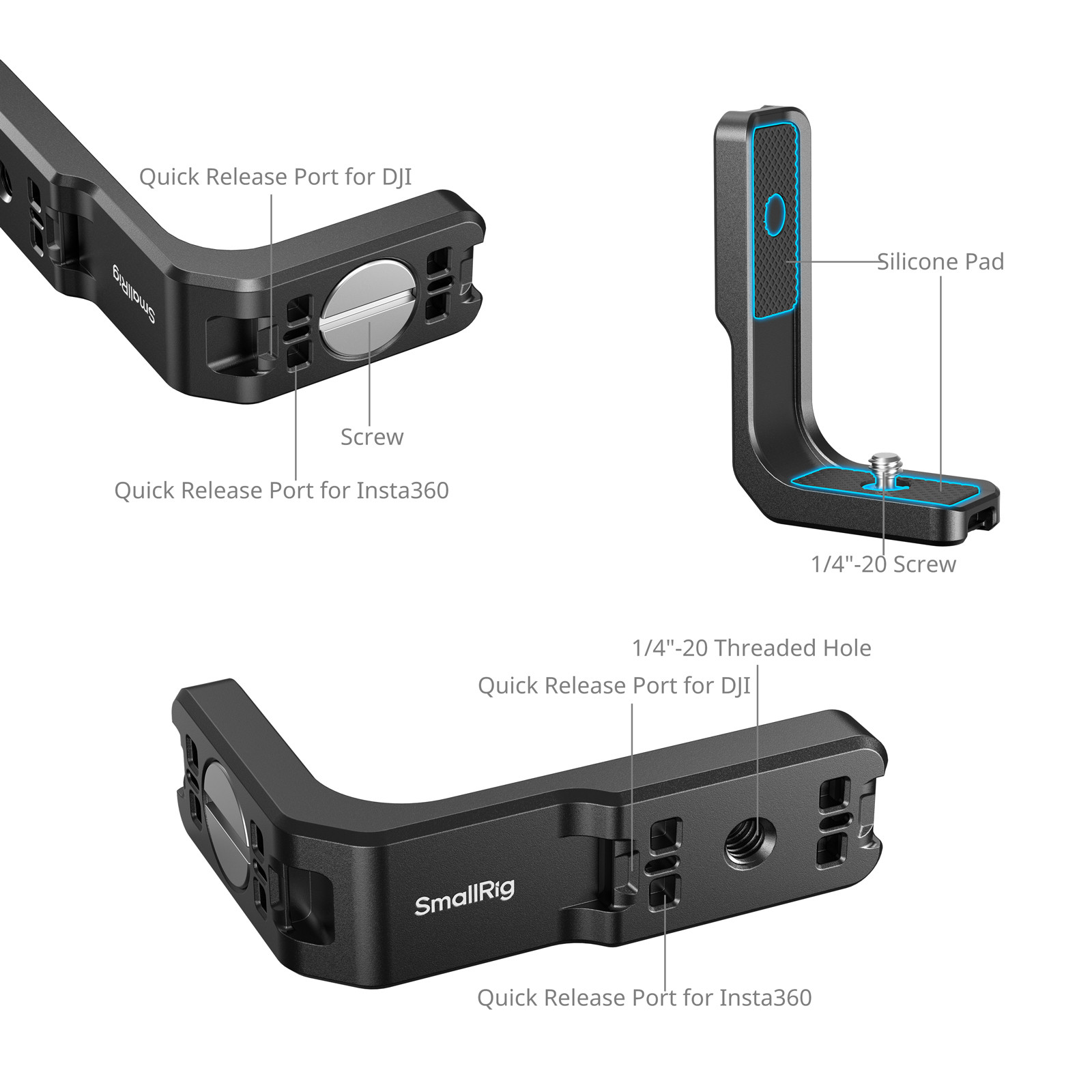 SmallRig Quick Release Vertical-to-Horizontal Support for Insta360 X5 / X4 Air / X4 / X3 6920