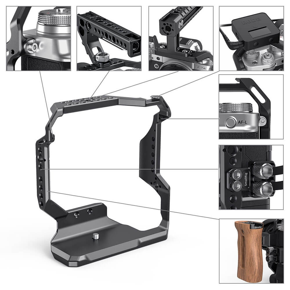 SmallRig Cage for FUJIFILM X-T4 with VG-XT4 Vertical Battery Grip CCF2810