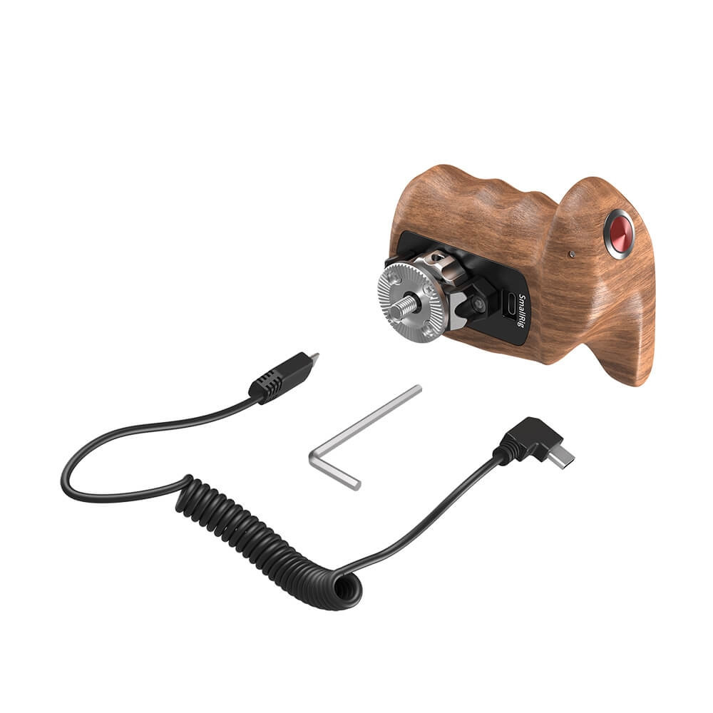 SmallRig Right Side Wooden Hand Grip with Record Start/Stop Remote Trigger for Sony Mirrorless Cameras HSR2511