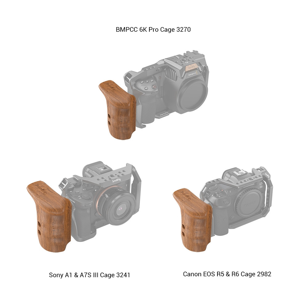 SmallRig Quick Release Wooden Grip for Z CAM E2 Series Cameras HTS2457