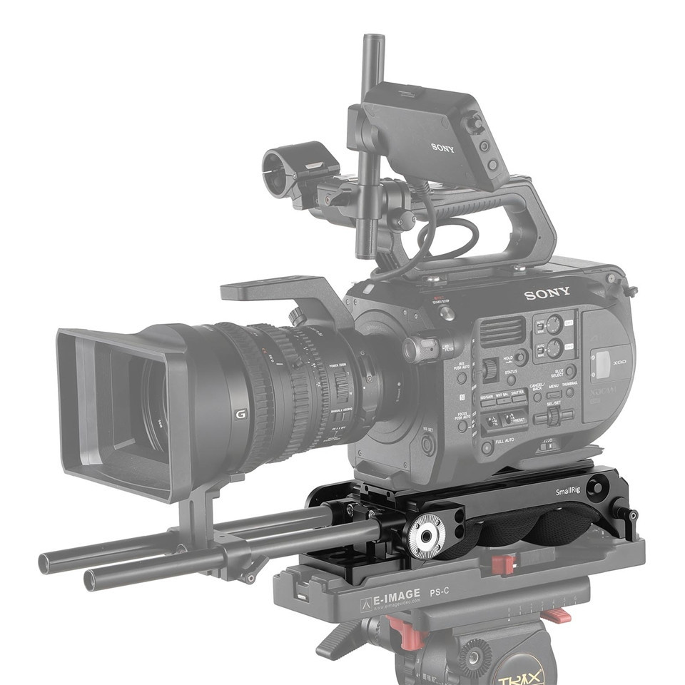 SmallRig 2837 Quick Release Shoulder Plate – Fits Sony VCT-14 Tripod – W/ ARRI Rosettes, 15mm Rod Support