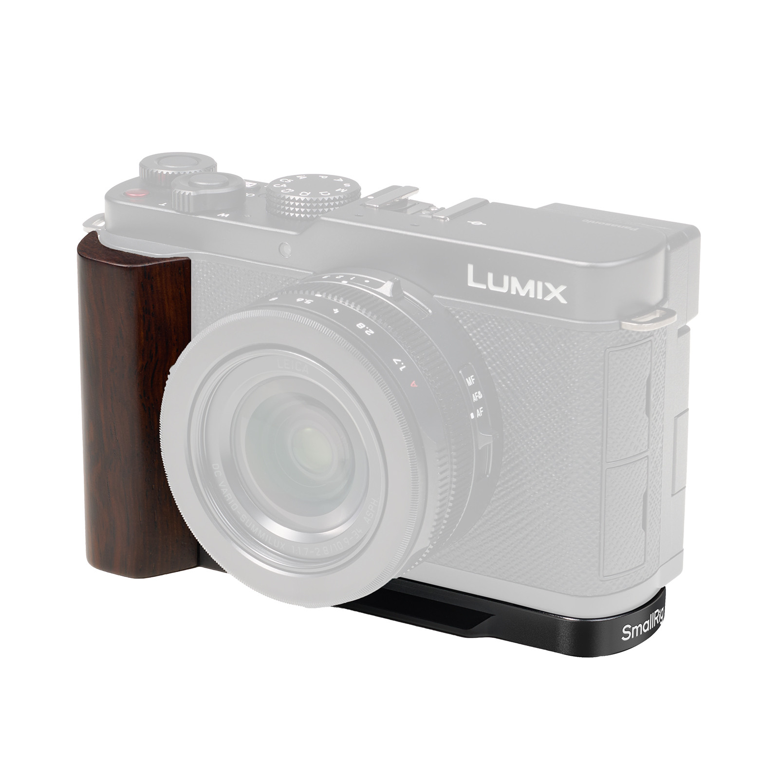 SmallRig L-Shaped Mount Plate with Wooden Handle for Panasonic LUMIX L10 (Black) 5942