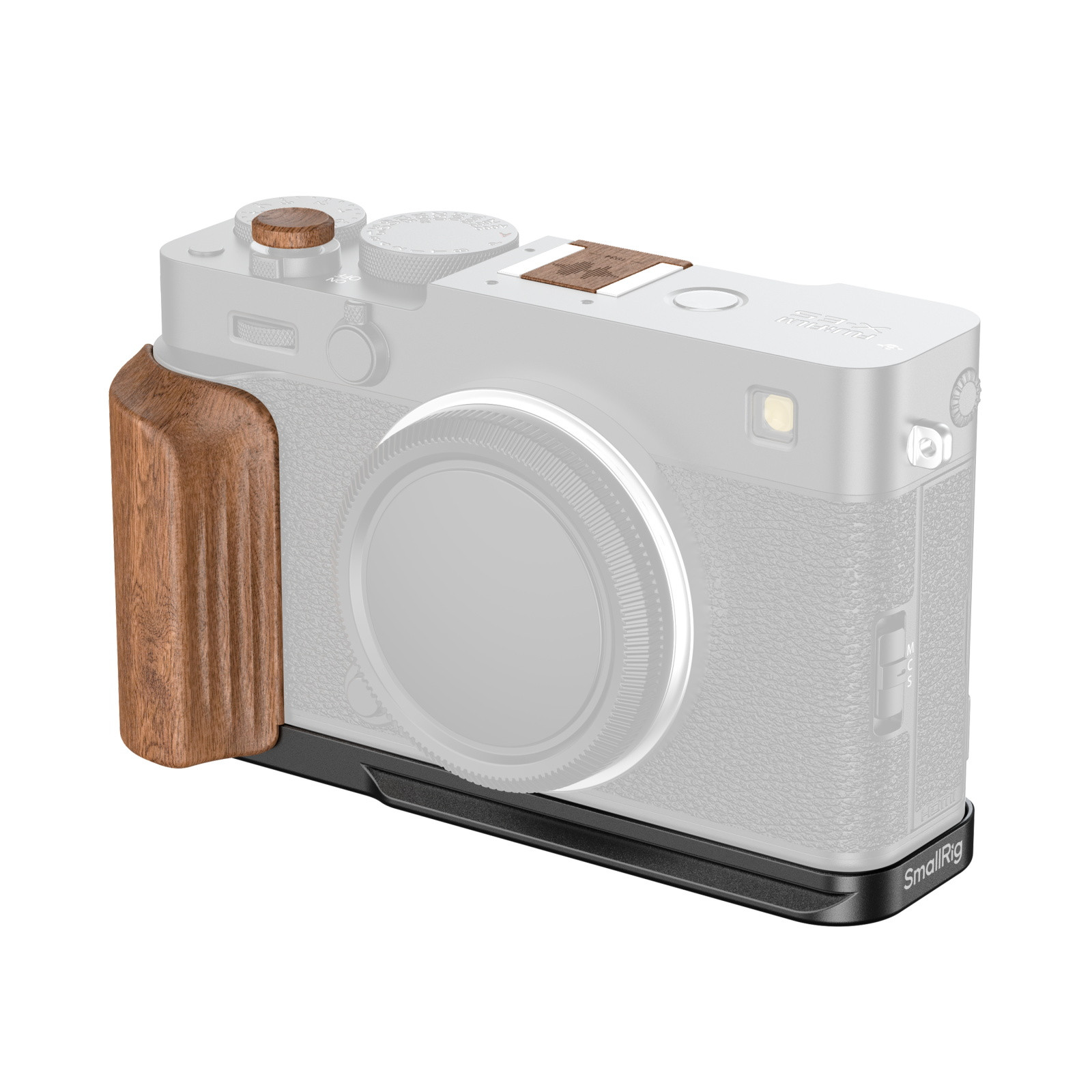 SmallRig L-Shaped Mount Plate with Wooden Handle for FUJIFILM X-E5 (Rosewood, Black) 5985