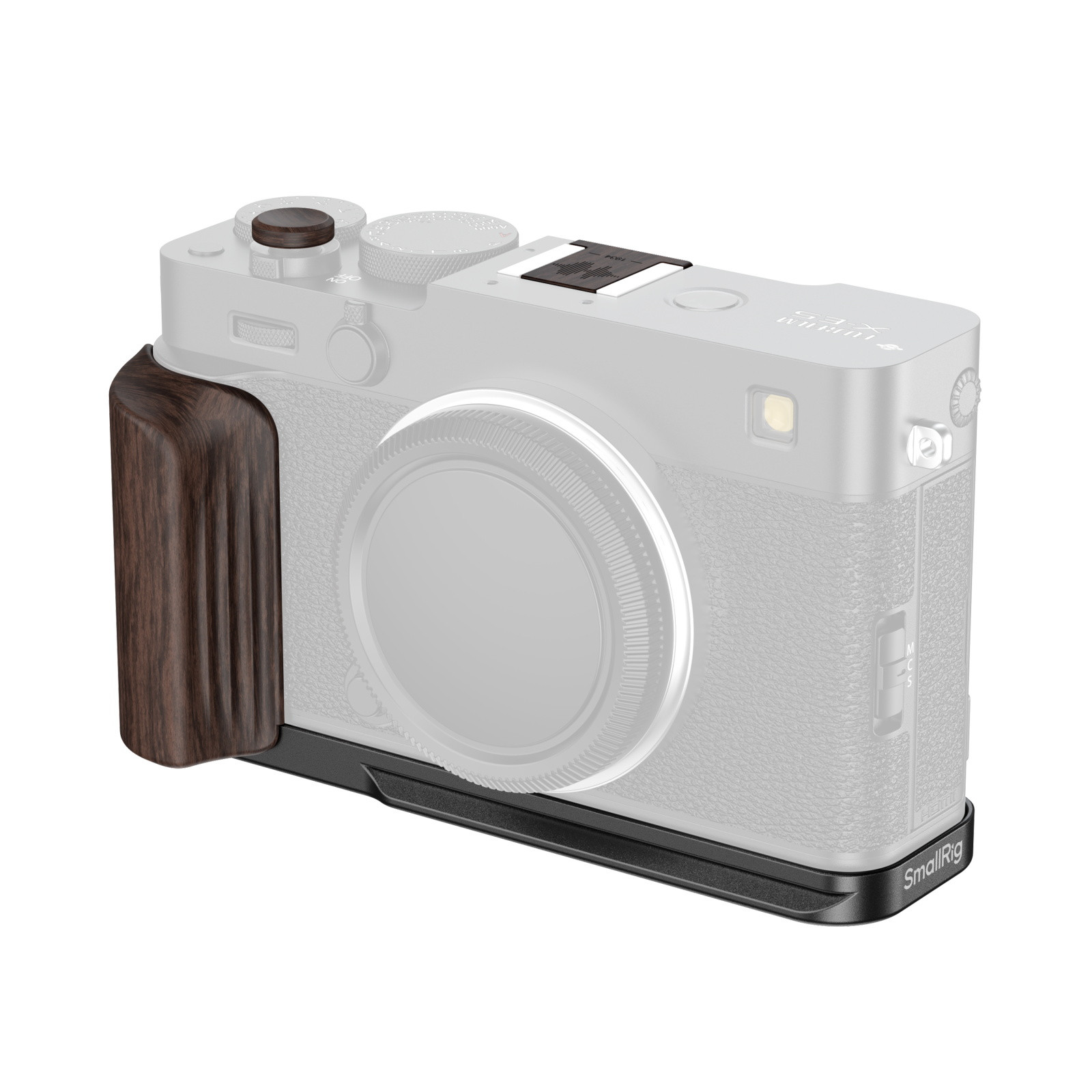 SmallRig L-Shaped Mount Plate with Wooden Handle for FUJIFILM X-E5 (Ebony, Black) 6237