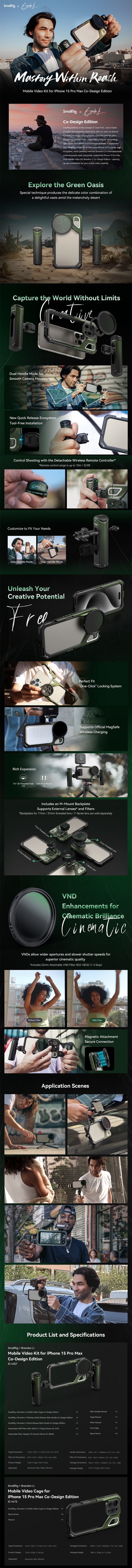 SmallRig x Brandon Li iPhone 15 Pro Max Video Kit Co Design